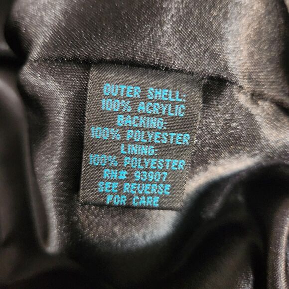 Pacific Rose Womens Black Faux Fur Mob Wife Old Money Indie Sleaze Coat Large - Picture 4 of 6